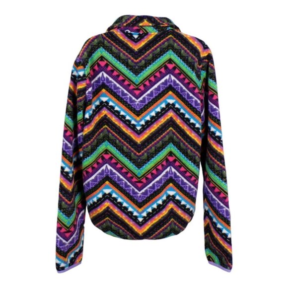 WESC Chevron Pattern Pullover Fleece Quarter Zip Sweatshirt Women M Men S #438 - Picture 2 of 10